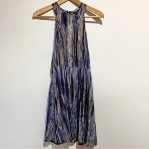 Ecote Blue Watercolor Sleeveless Dress Size 8